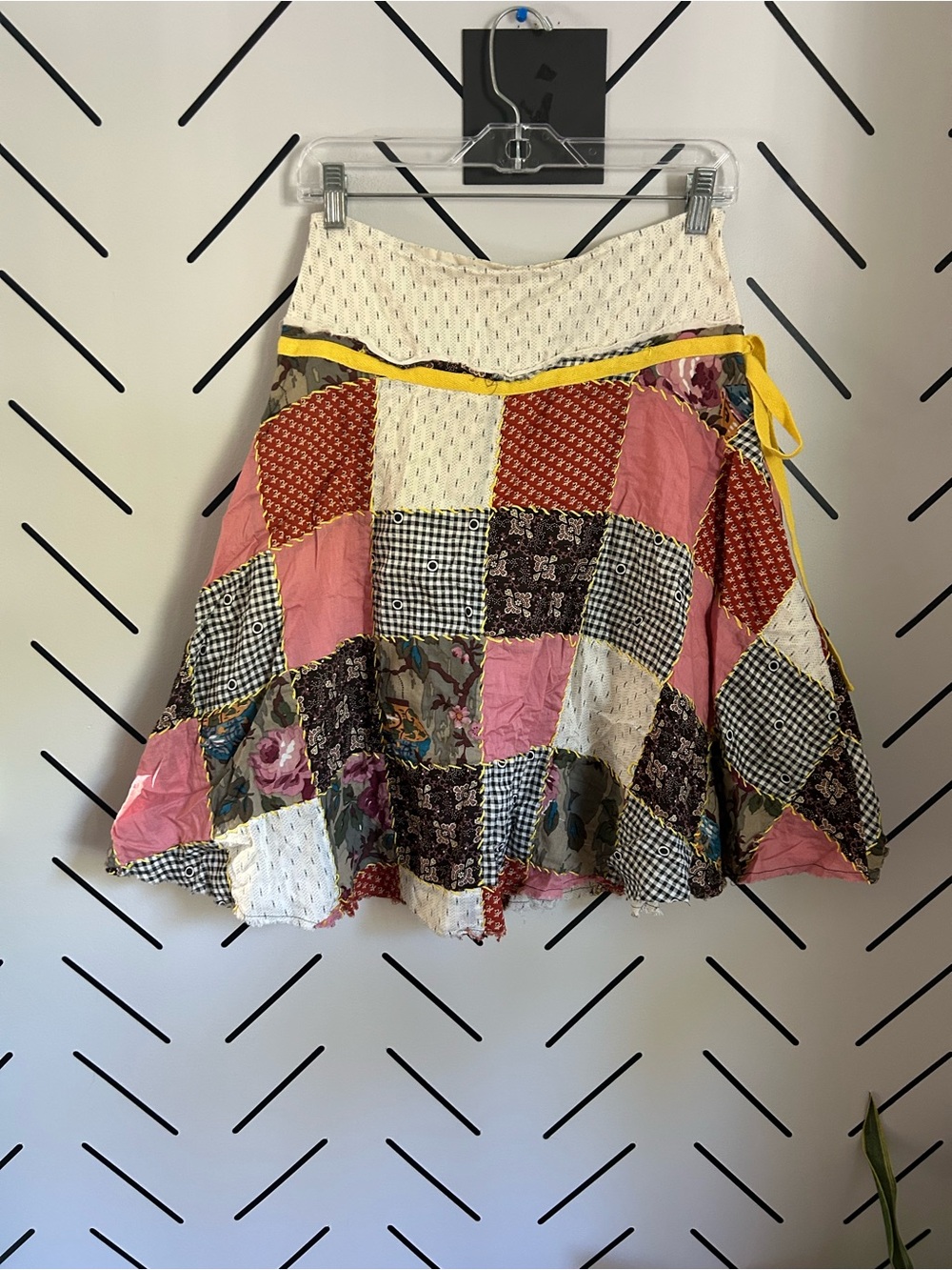 Free people cotton patchwork boho skirt